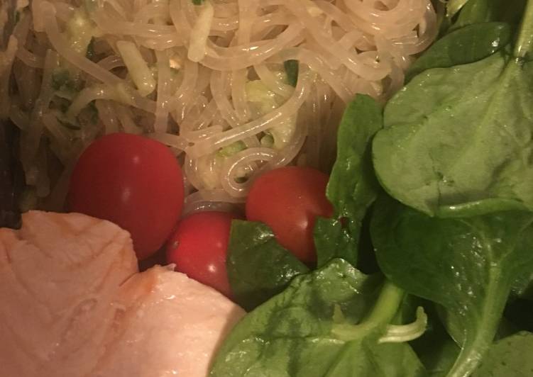 Steps to Prepare Ultimate Noodle with Salmon  (boil10, cook 2min)