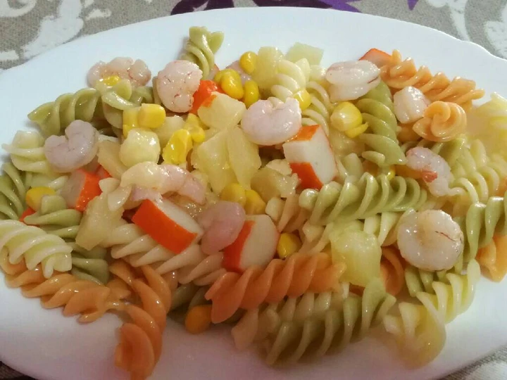 Receta Ensalada de pasta tropical  que Muy delicioso