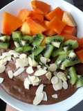 Papilla- porridge de quinoa, banano y cacao