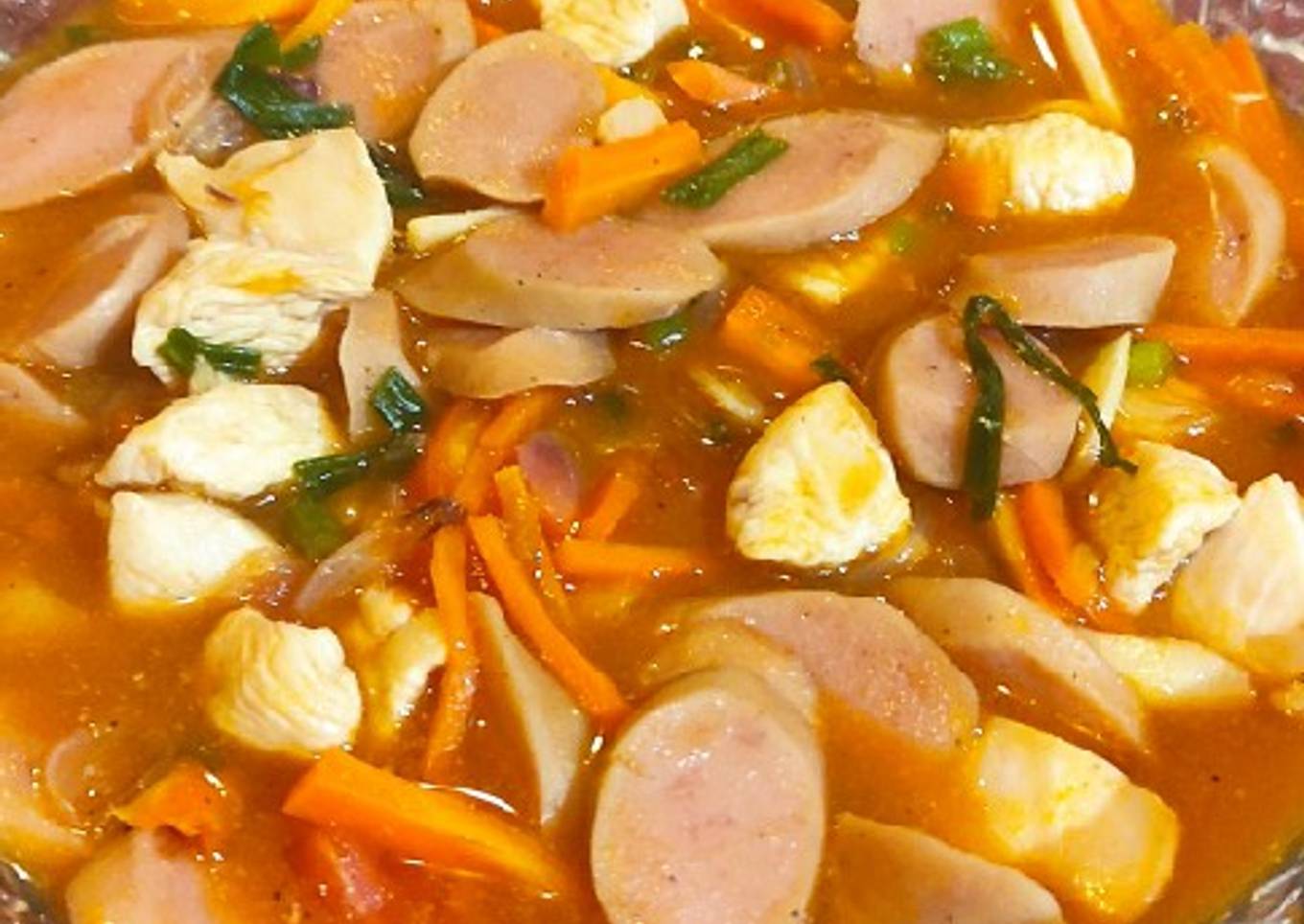 Tumis Ayam Sosis sayur Manis