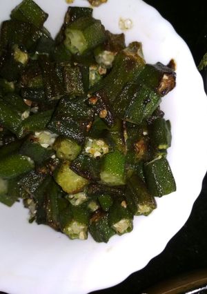 A picture of Lady's finger stir fry.