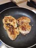 Garlic bread pork escalope