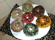 A picture of donuts with milk