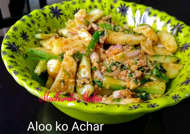 Simple Way to Make Speedy Aloo ko Achar (Instant Potato Pickle) from Nepal