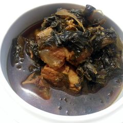 A picture of Preserved Mustard Green Pork Stew /Mui Choy.