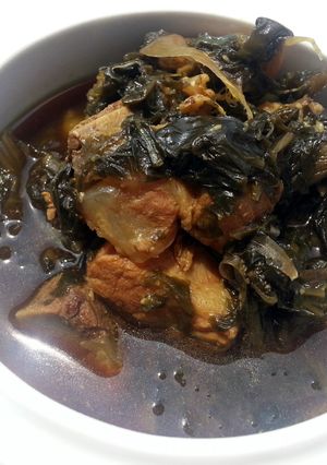A picture of Preserved Mustard Green Pork Stew /Mui Choy.