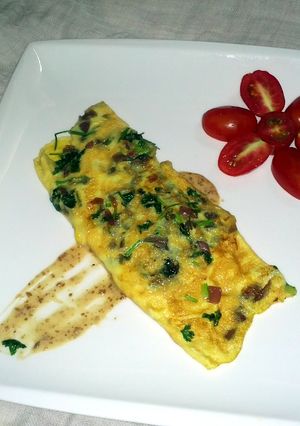 A picture of Onion-Coriander Omelette.