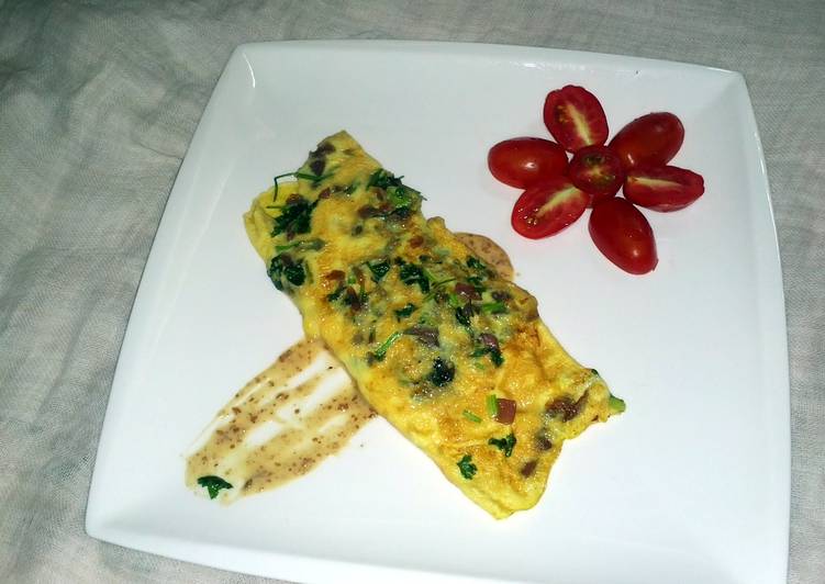 Recipe of Speedy Onion-Coriander Omelette