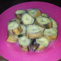 A picture of Pisang tanduk rebus.