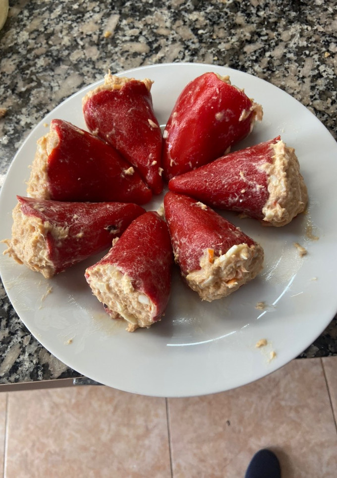 Una foto de Pimientos del piquillo rellenos