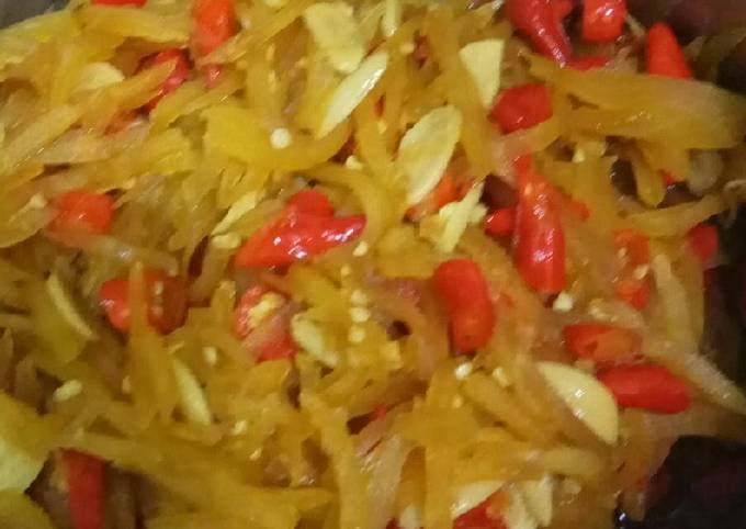 Resep: Tumis pepaya ala chef endah Yang Sederhana