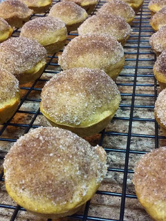 A picture of Cinnamon Sugar Mini Pumpkin Muffins.