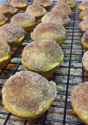 A picture of Cinnamon Sugar Mini Pumpkin Muffins.