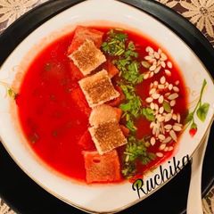 A picture of Tomato Beetroot soup.