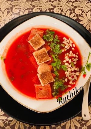A picture of Tomato Beetroot soup.