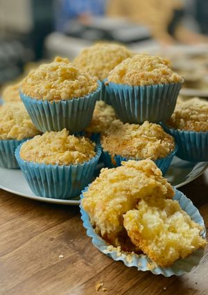 Una foto de Muffins de manzana con crumble