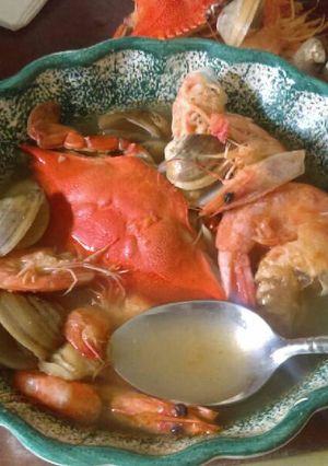 Una foto de Sopa de mariscos