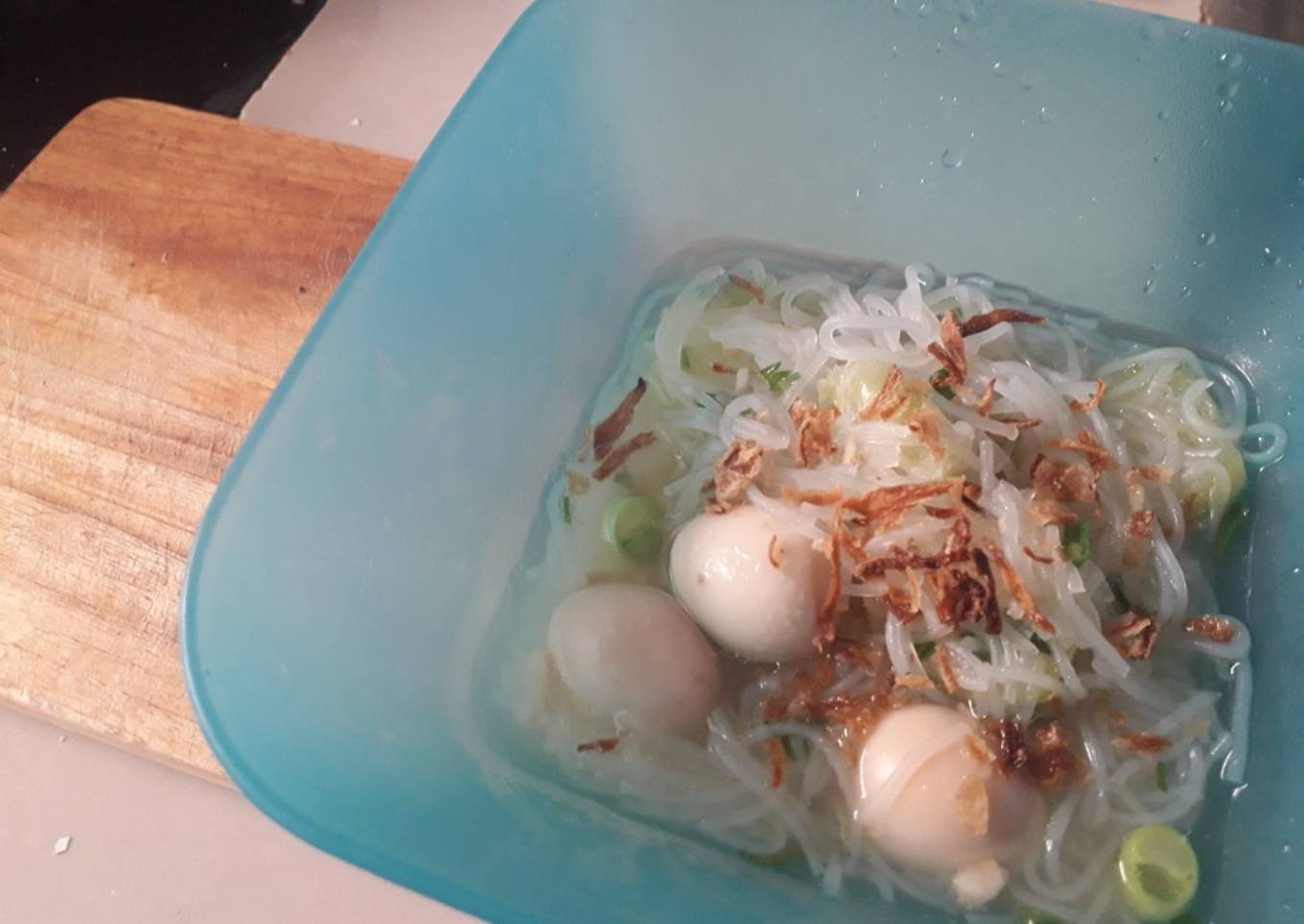 Sup bihun oyong telur puyuh menu anak rumahan