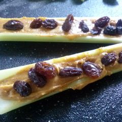 A picture of Ants on a log.
