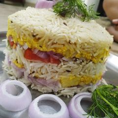 A picture of Vegetable Layered Pulao.