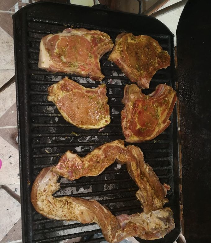 Una foto de Costeleta de cerdo a la parrilla