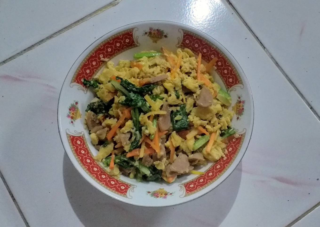 Resep Orak Arik Telur Cah Sawi Hijau Bakso Wortel