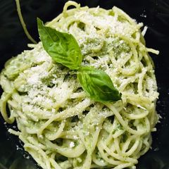 Pasta in Creamy Basil Sauce A picture of Pasta in Creamy Basil Sauce.