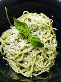A picture of Pasta in Creamy Basil Sauce.
