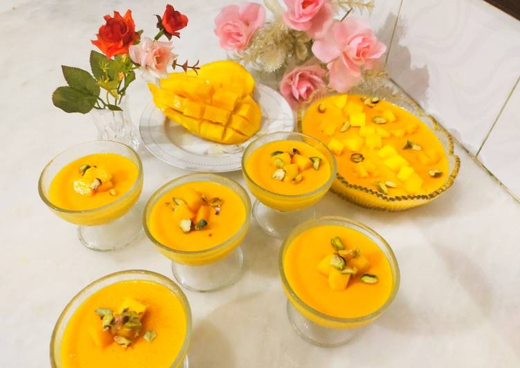 Recipe of Homemade Eggless Mango pudding without gelatin