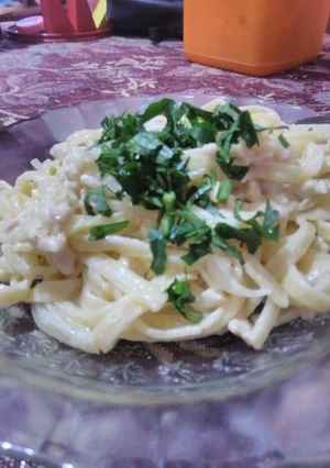 Foto resep Spagheti Carbonara with chicken