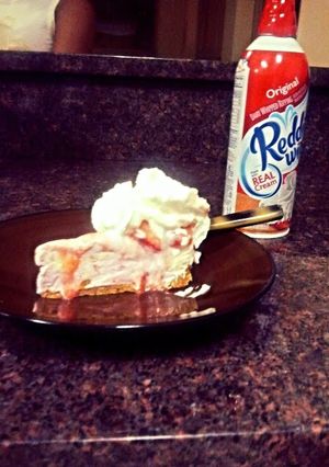 A picture of Strawberry Ice cream Cheesecake.