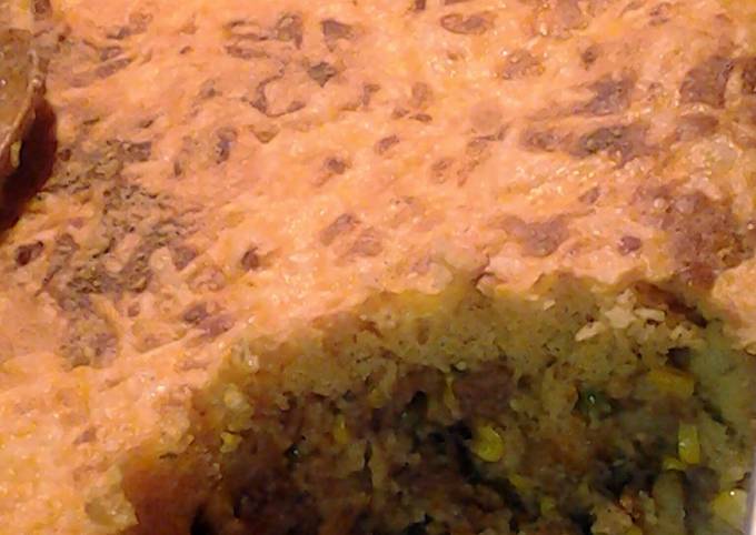 Step-by-Step Guide to Prepare Fancy cheesy cornbread beef pot pie for Dinner Recipe