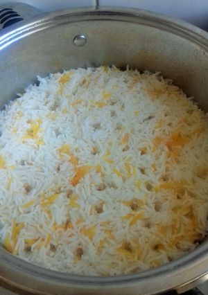 A picture of Carrot Coconut Rice.