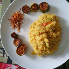 A picture of Vegetable khichdi bengali style.