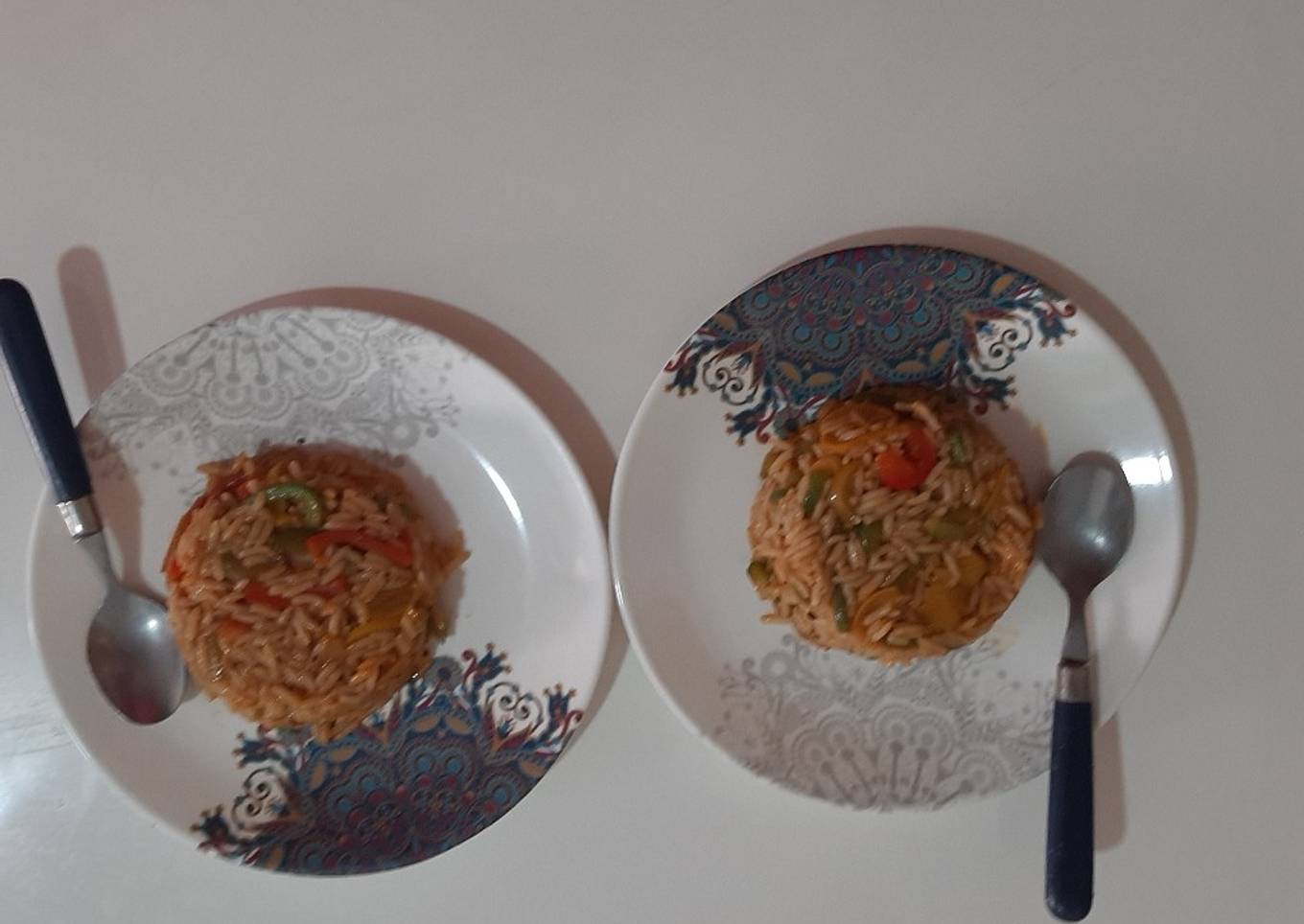 Veg Fried rice with 3 color bell peppers