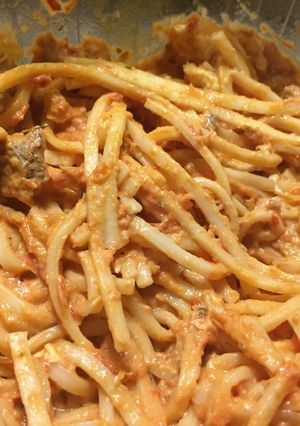 Una foto de Fideos con salsa