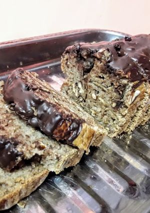 Una foto de Budín de banana con nueces