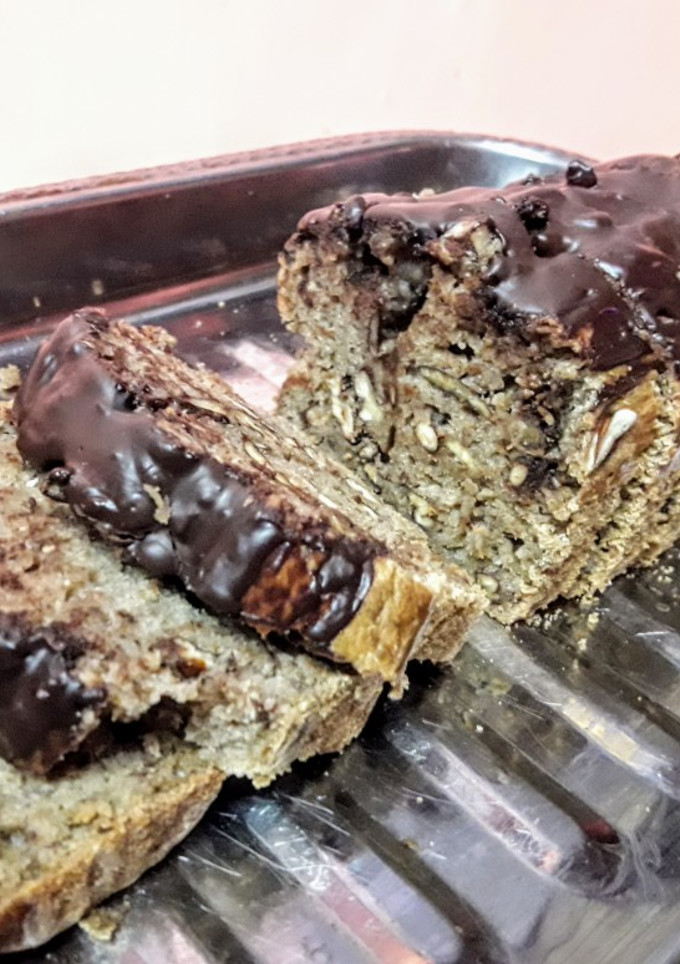 Una foto de Budín de banana con nueces