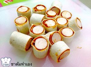 รูปของ แซนวิชโรล(ขนมปัง-น้ำพริกเผา-ฮอทดอก)