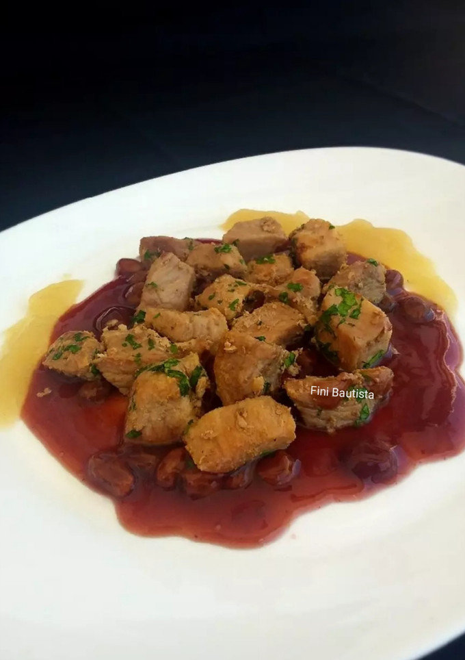 Una foto de Magra de cerdo con salsa Oporto