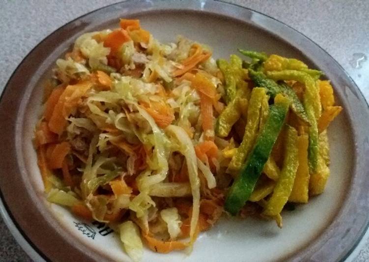 Steps to Make Super Quick Homemade Tuna Cabbage and potatoes fries