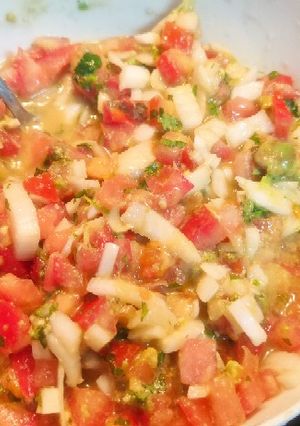 Una foto de Pico de gallo mexicano para fajitas o nachos