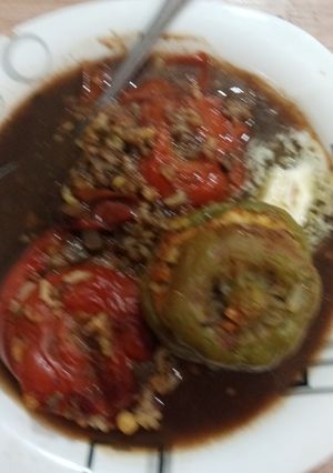 عکسی از دستور دلمه فلفل بادمجون _ ترش