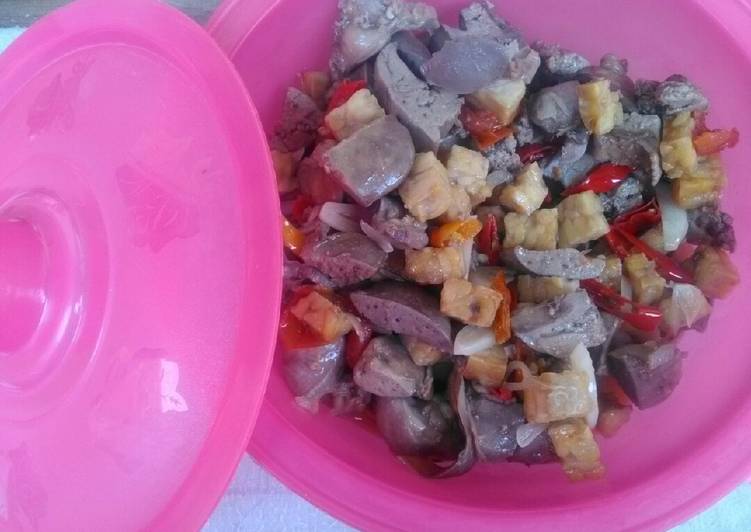 Cara mudah meracik Ati ampela tempe saus tiram, Bikin Ngiler