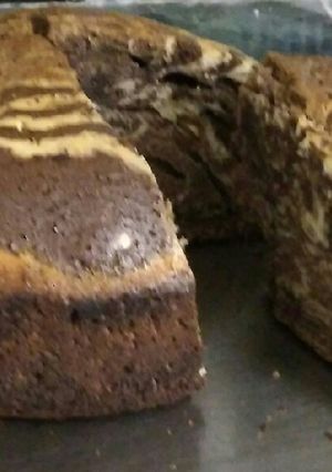 A picture of Zebra cake in cooker.