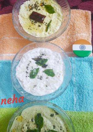 A picture of Tricolor Coconut Chutney.