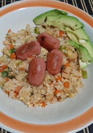 Una foto de Arroz chino paso a paso