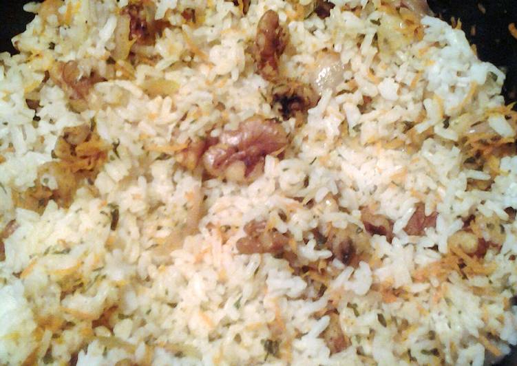 Steps to Prepare Super Quick Homemade walnut and herb rice