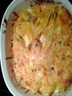A picture of chicken stuffed shells.