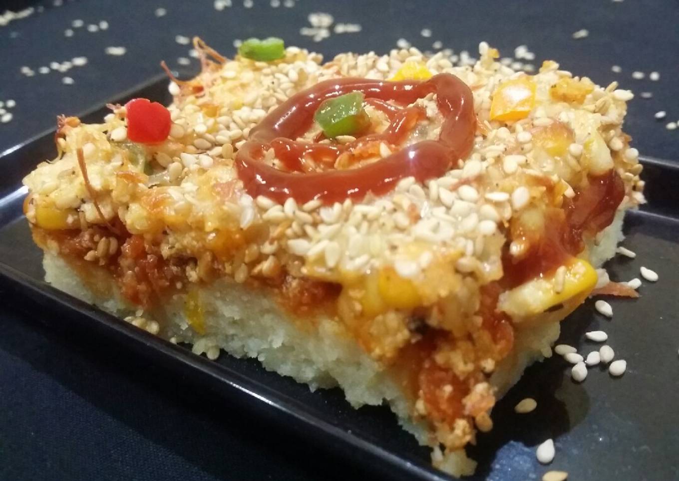 Baked Sesame Cheesey Potato stuffed pie